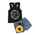 thumbnail image 1 of ZAXARRA Baby Girls Sleeveless Vest + Denim Shorts Clothes 2Pcs Outfits Set, 1 of 6