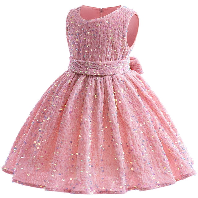 WEAIXIMIUNG Robes de Fête pour Filles 8-10 Ans Robe Sans Manches Unie Robes de Danse Vêtements