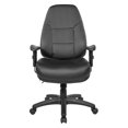 thumbnail image 2 of Deluxe Multi-Function High Back Chair in Dillon Black Faux Leather, 2 of 5