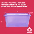 thumbnail image 2 of Life Story Bac de Rangement Empilable de 55 Qt, Contenant à Couvercle Léger, Violet, Lot de 24, 2 of 9