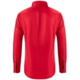 thumbnail image 3 of RXIRUCGD Mens Fashion Casual Solid Tops Turndown Collar Buttons Cardigan Shirts, Red, Size: L, 3 of 3