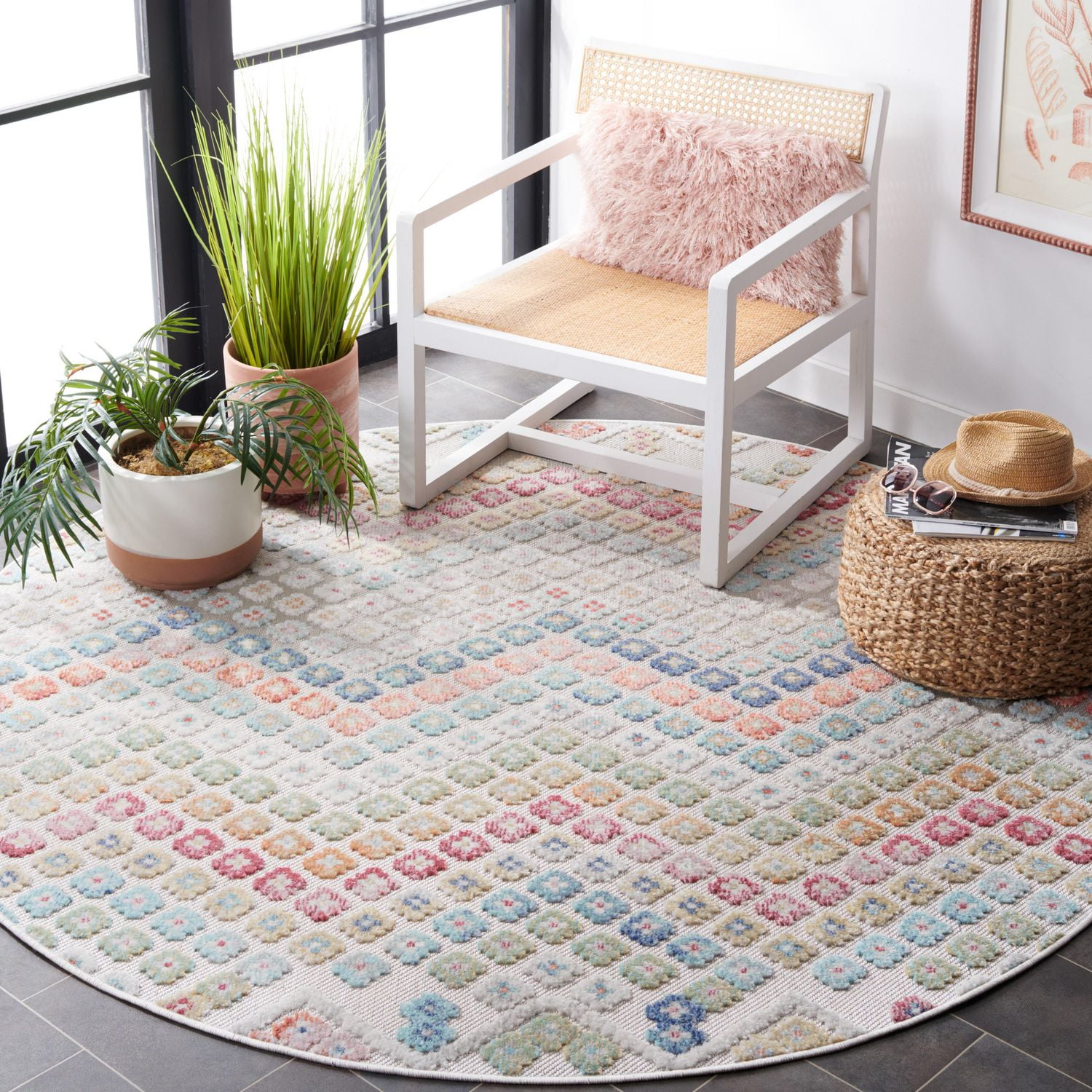 SAFAVIEH Cabana Aurora Floral Indoor/Outdoor Area Rug