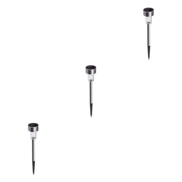 jesticaly 2Pcs Stainless Solar LED Lawn Lamp IP44 Outdoor Garden Pathway Landscape Lamp Warm White 3Set