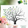thumbnail image 2 of Large Wedding Fingerprint Thumbprint Tree Guest Book 12x16 Inch Canvas Painting Home Decoration Green, 2 of 7