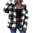 thumbnail image 1 of CEHVOM Veste pour Femme Veste Unie Bouton Poche Col Rabattu Coupe Ajustée Chaude Veste Mi-Longue et Longue Liquidation, 1 of 7