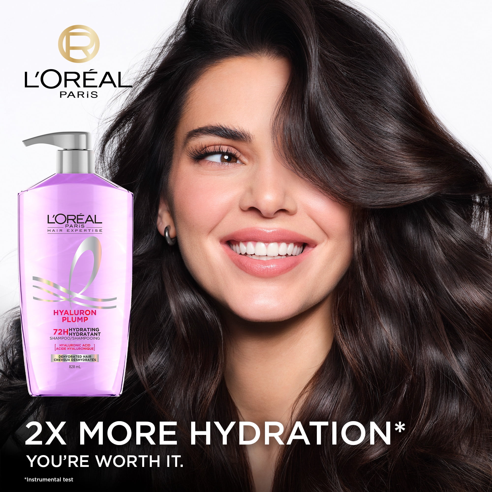 L'Oréal Paris Hair Expertise Hyaluron Plump Hydrating Shampoo, With Hyaluronic Acid for Dehydrated Hair, 828ml