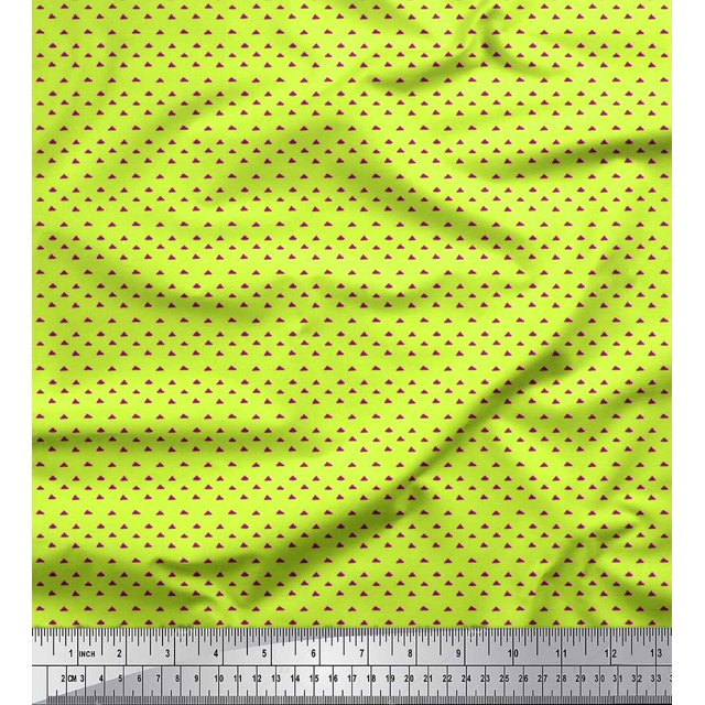 Soimoi Purple Moss Georgette Fabric Triangle Geometric Print Fabric by the Yard 42 Inch Wide