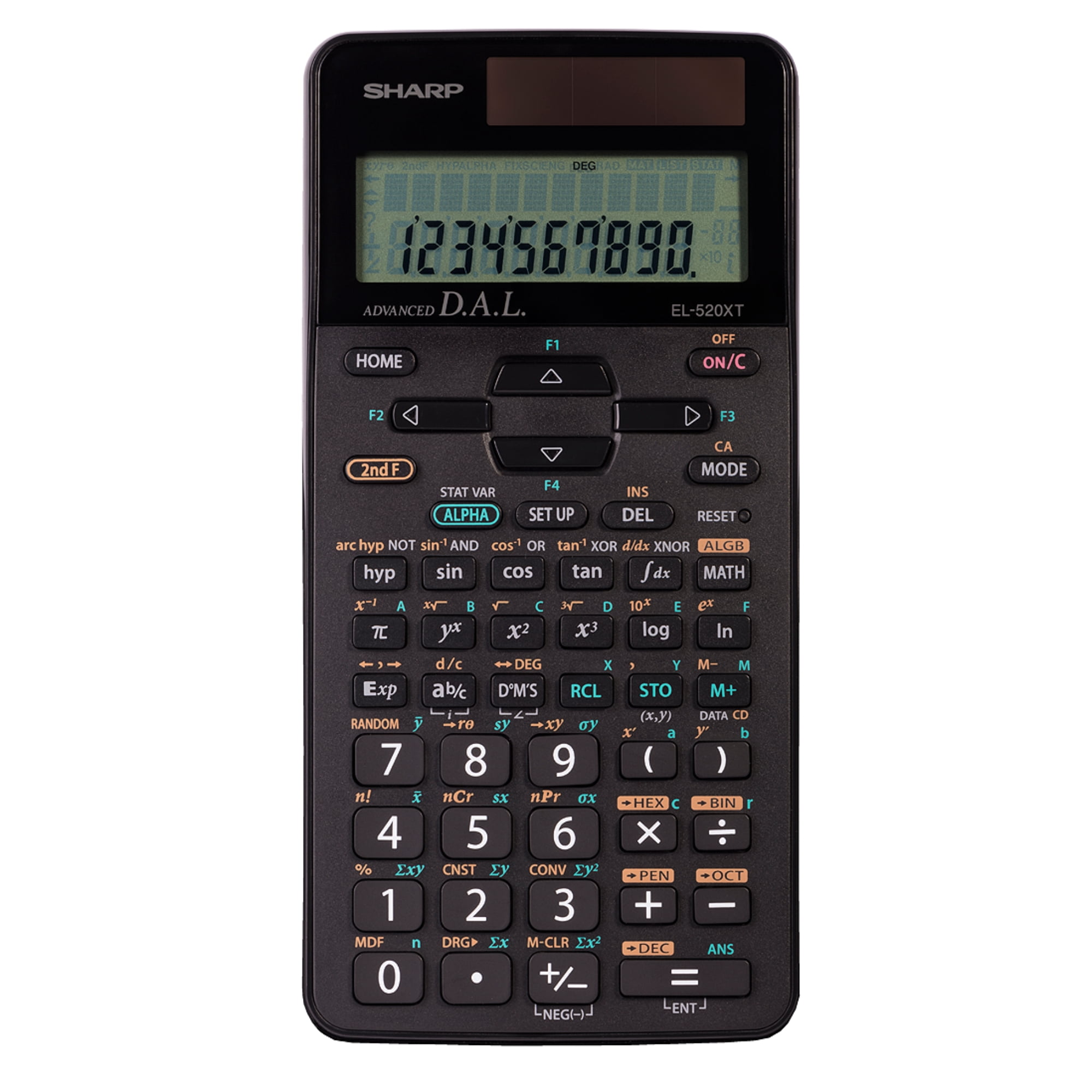 SHARP EL520XTBK Scientific Calculator, 420 Functions, Direct Algebraic Logic, 4 Modes, 12 Memory Keys, Linear Equation Solver, 2 Variable Statistics