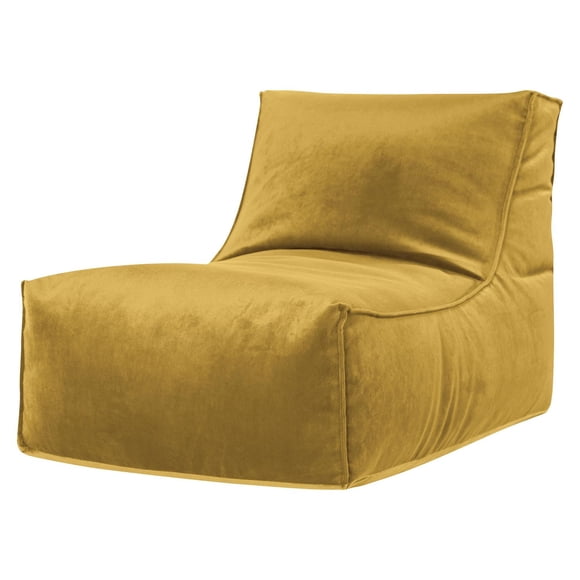 Gouchee Home Rock Velvet Mustard Bean Bag Chair – Furniture-Grade Polyester Velvet with Polystyrene Bead Filling, Suitable for Adults and Teens, Lightweight & Portable Seating for Dorm or Living Room