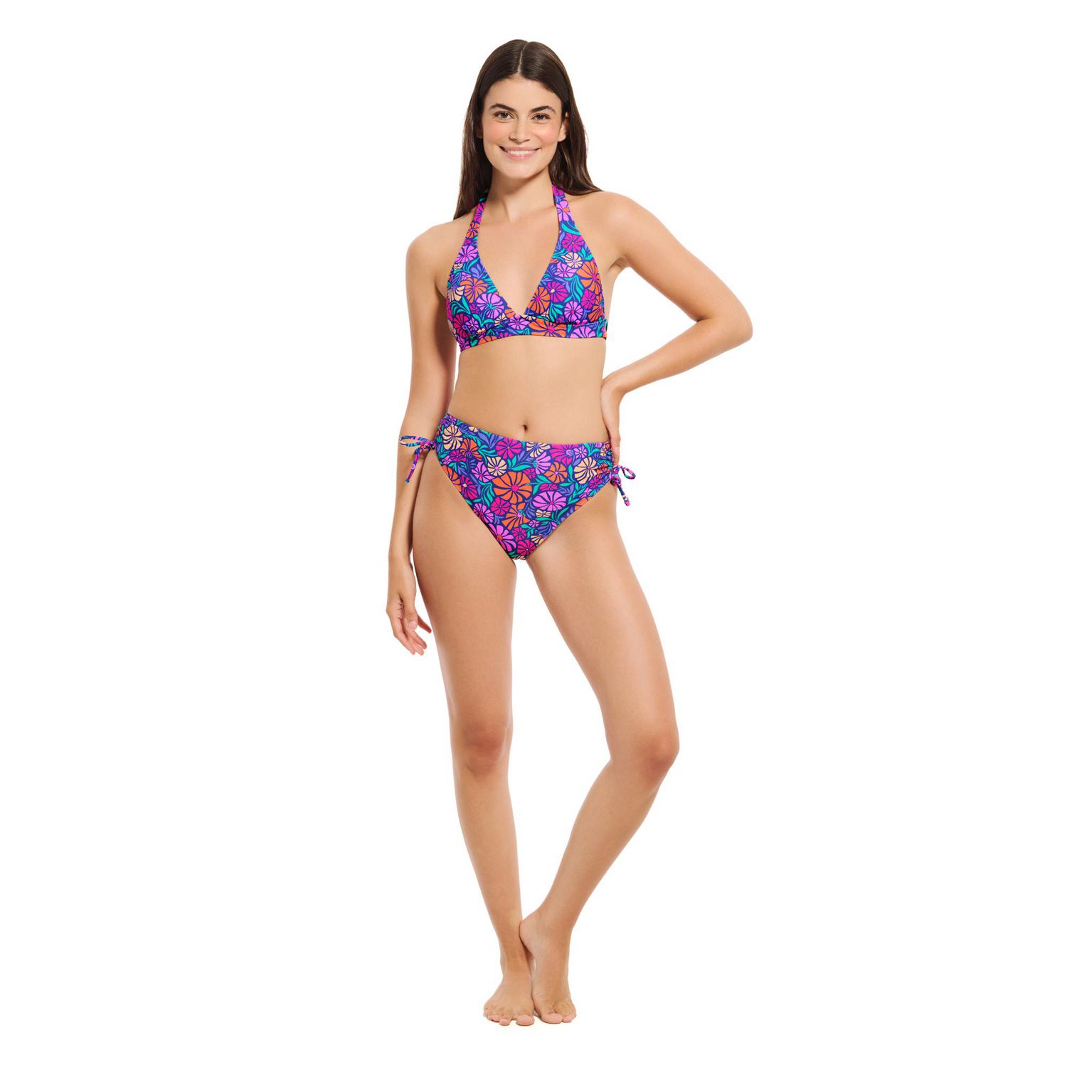 Summer Flirtt Women's High Waist Leg Side Tie Bikini Swim Bottom Swimwear