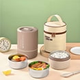 thumbnail image 2 of SLYNSHome Boîte à Lunch en Acier Inoxydable 304, Contenant Isotherme Isolé pour Aliments, Pot Alimentaire Chaud et Froid pour Bureau et Camping - Brun, 2 of 7