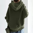 thumbnail image 4 of Pompotops Women's Solid Color Hoodie Zipper Long Sleeve Sweatshirts Long Coat Tops With Pockets Clearance, 4 of 8