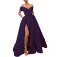 thumbnail image 2 of Robes de Bal Longues Fendues en Satin de Soirée avec Poches, 2 of 4
