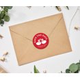 thumbnail image 2 of Darling Souvenir Round 45 Pcs Loving Swans Save The Date Stickers Personalized Bride Groom Names And Date Envelope Seals - Red, 2 of 4