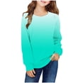 thumbnail image 2 of Yanlir Chandail Molletonné Surdimensionné pour Filles, Mode Enfants, Printemps Automne, Chandails Molletonnés, Col Rond, Manches Longues, Chandail Décontracté Ample, Hauts, 1-12 Ans (Vert, 1 An), 2 of 6