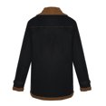 thumbnail image 4 of EGNMCR Jackets for Men Men Mid-length Windbreaker Jacket With Lapel Color Suede Coat, 4 of 9