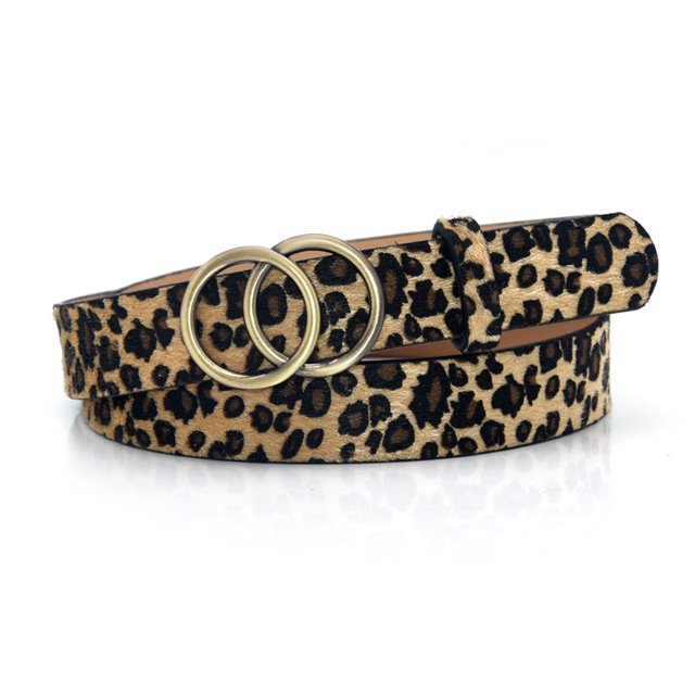 Femmes Ceinture en Cuir Mode Double O-Ring Doux Faux Cuir Ceintures pour Robe Jeans