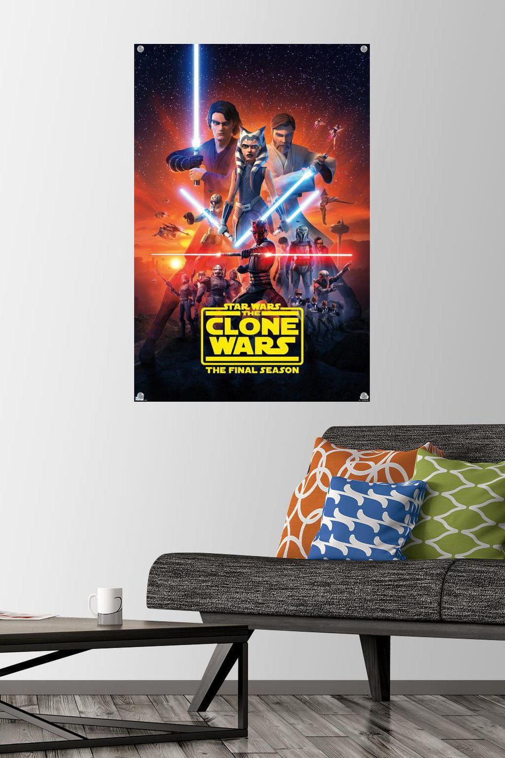 Star Wars: The Clone Wars - Season 7 Key Art Wall Poster with Push Pins, 14.725" x 22.375"