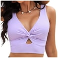 thumbnail image 2 of Bikini Swimsuit For Women Cropped Tankini Beach Padded Knot Cut Out Adjustable Tank Swimwear, 2 of 4