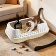 thumbnail image 4 of Tyidzon Semi Enclosed High Bar Cats Litter Box With Splashs Proof Designs For Cats And Cats Shovel Suitable For Home Cats, 4 of 6