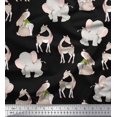 thumbnail image 1 of Soimoi Moss Tissu Georgette Cerf, Éléphant et Rabbit Tissu Imprimé pour Enfants 1 Yard 42 Pouces de Large, 1 of 2