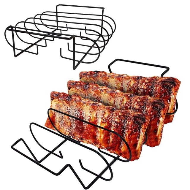 Dvkptbk Grill Rack Holder Bbq Roasting Rib Rack Multifunction Non-Stick Roast Whole Chicken Ribs Meat Home & Garden