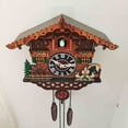 thumbnail image 1 of Cuckoo Clock, Traditional Chalet House Pendulum Wall Clock, Handcrafted Wooden Quartz Clock with Coo Coo Hourly Chime and Night Shut Off Sensor, Battery Powered for Living Room and Home Decor, 1 of 9