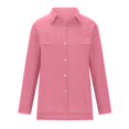 thumbnail image 4 of Yuyuzo Womens Button down Shirts Cotton Linen Fall Loose Casual Long Sleeve Solid Color Blouses, 4 of 5