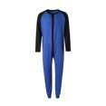 thumbnail image 1 of Sylvamorning Men One-piece Pajama Long Sleeve Round Collar Open Front Nightdres, 1 of 9