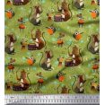 thumbnail image 1 of Soimoi Poly Georgette Fabric Musical Instruments,Monkey & Rat Cartoon Printed Craft Fabric by The Yard 52 Inch Wide, 1 of 3