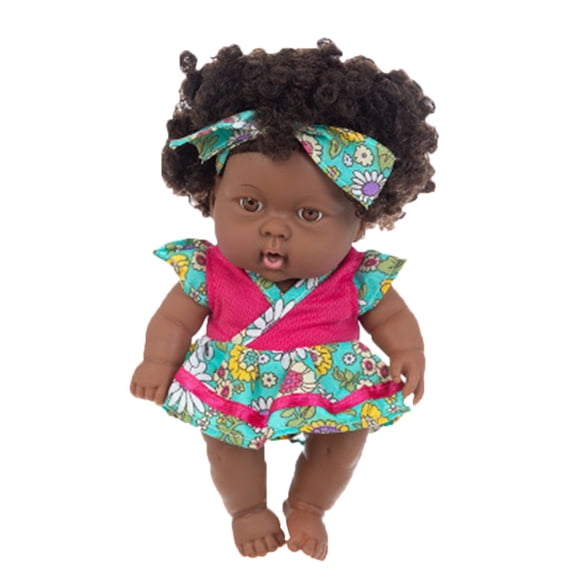 Pisexur Black Girl Dolls Poupée Bébé Afro-Américaine de 8 Pouces avec Robe pour Enfants de 3 4 5 6 7 Ans Poupée de Mode Poupée Bébé Reborn Jouet Poupée - Taille Réelle Douce Ajustable Cadeaux de Noël Parfaits pour Enfants