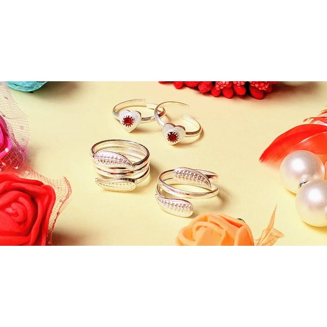 Kamada Creations Paire de Bagues d'Orteil Ethniques en Argent