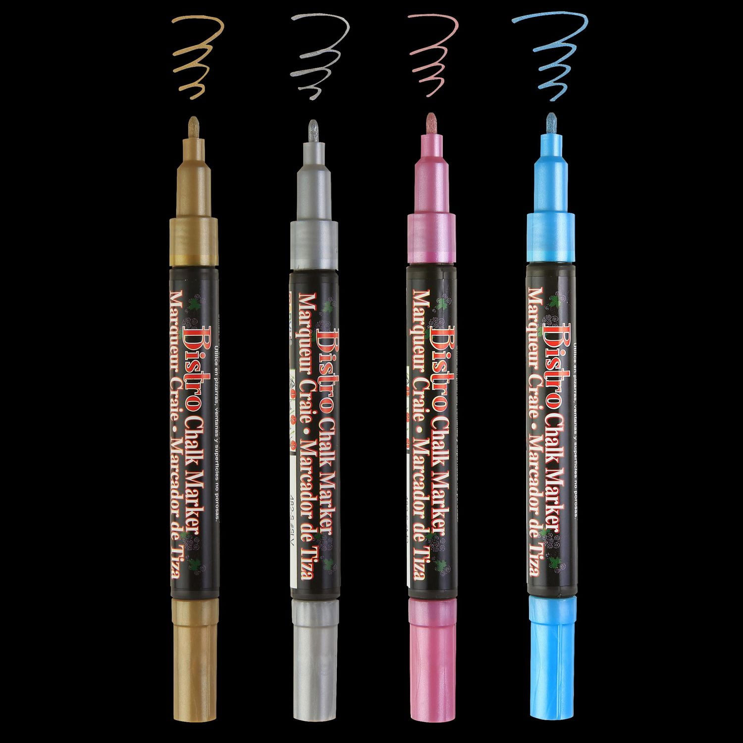 MARVY UCHIDA® BISTRO CHALK MARKER 4 PIECE METALLIC FINE POINT SET