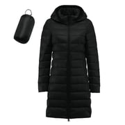 Women Warm Lightweight Jacket Hoodless Windproof Winter Coat With Recycled Insulation Winter Slim Long Hooded Warm White Duck Down Coat Outerwear Women'S Parkas