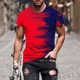 thumbnail image 1 of Qertyioot Hommes Imprimer Manches Courtes Col Rond T-shirt Casual Mode Manches Courtes Dégagement, 1 of 5