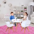 thumbnail image 4 of Gymax Ensemble de 5 Pcs Table Ronde et Chaises pour Enfants avec 4 Fauteuils Blancs, 4 of 10