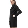 thumbnail image 4 of INSPIRE CHIC Women's Double Breasted Lapel Raglan Long Sleeve Mid Length Overcoat, 4 of 4