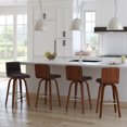 thumbnail image 3 of Armen Living Vienna Tabouret Moderne en Similicuir Brun/noir, 3 of 14