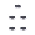 thumbnail image 2 of crativent Wall Charger 3 Port Universal Lightweight Compact USB Power Adapter Phone Charging Cell Cameras MP3 Gift Mobile Black 5Set, 2 of 6