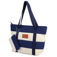 thumbnail image 2 of Sac Fourre-Tout pour Femmes à Rayures Grande Capacité Sac Fourre-Tout en Toile Sac Fourre-Tout de Voyage à Bandoulière avec Pochette, 2 of 10