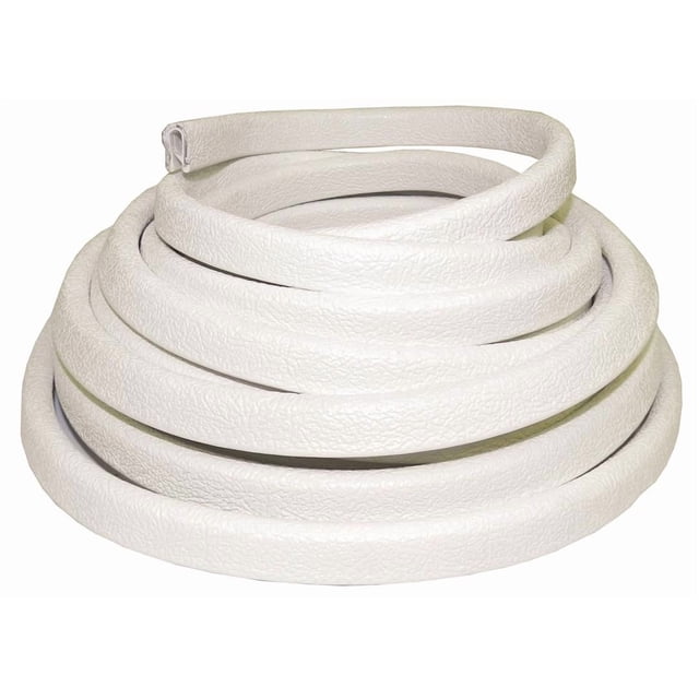 Taco Boat Edge Trim V30-1008W25-1 Use To Cover Unfinished Edges; 25 Feet Length; 1/4 Inch Inner Width x 1/2 Inch Outer Height; White; PVC