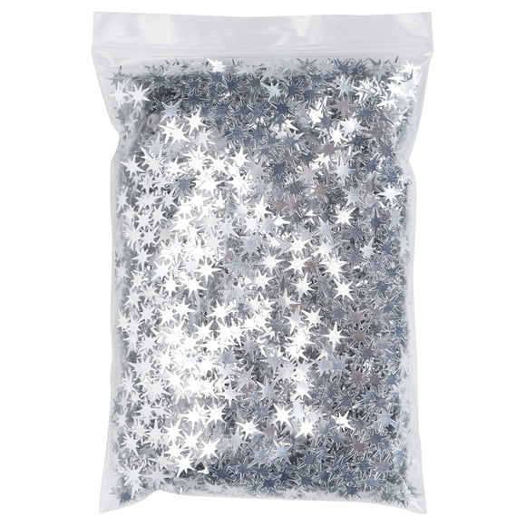 1 Pack Star Sequins 8‑Pointed Glitter Decorative Crumbs PVC Material DIY Adornment FittingSilver