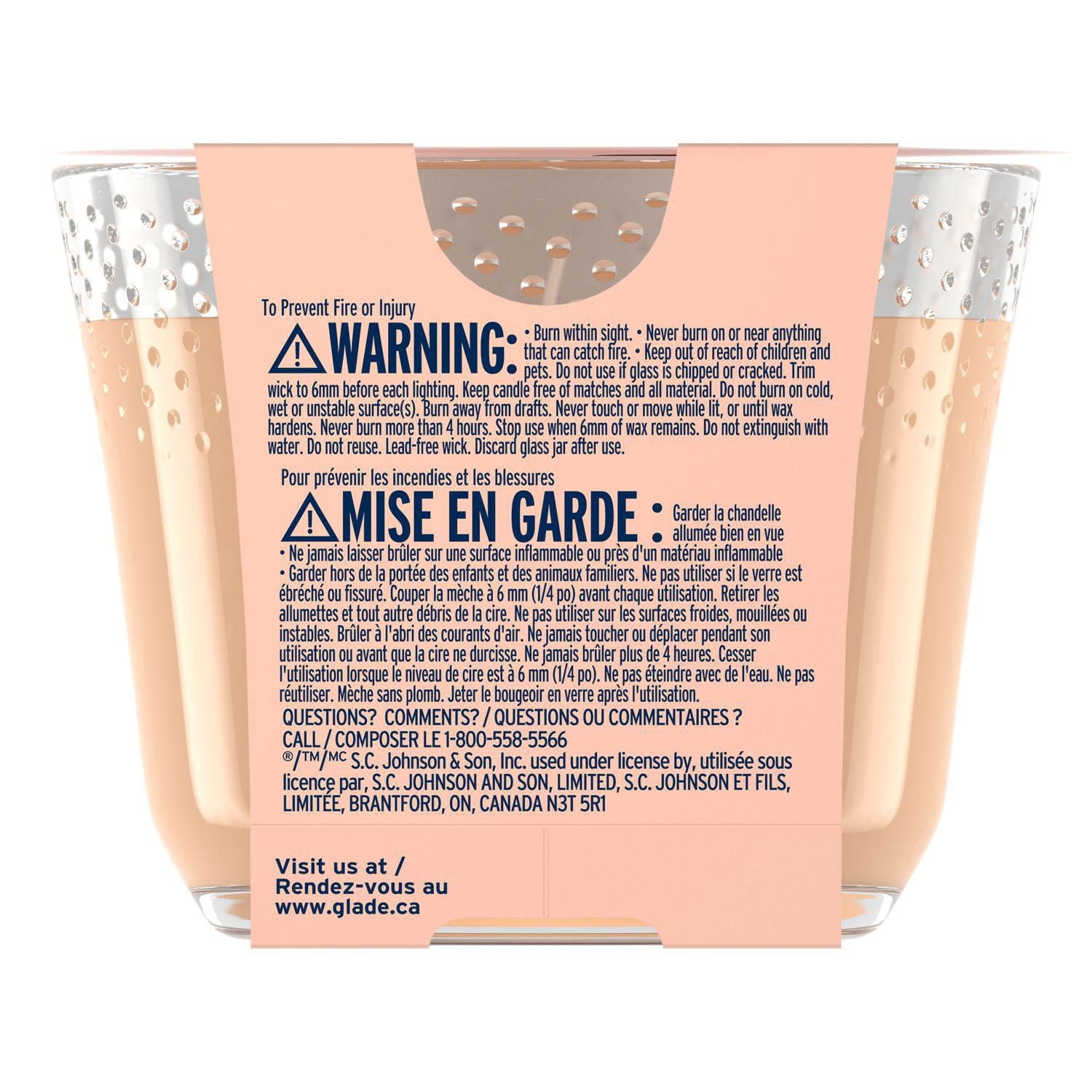 Glade® Chandelle parfumée, tourbillon de vanille et de caramel
