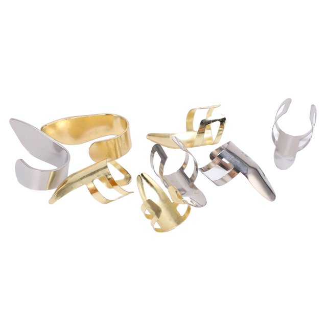 Gupbes Finger Picks,8Pcs Finger Picks Metal Adjustable Guitar Banjo Ukulele Parts Musical Instrument Accessories