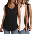 thumbnail image 1 of Plebaso Lot de 3 Débardeurs pour Femmes Décontractés d'Été Sans Manches Amples Col Rond T-Shirts Basiques pour Dames, 1 of 7