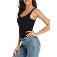 thumbnail image 4 of Women's Tank Top with Shelf Bra Adjustable Wide Strap Camisole Cotton Undershirt, 4 of 6