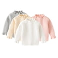 thumbnail image 2 of YTDSCS Chandails en Tricot de Coton pour Tout-Petits Enfants Filles Col en Dentelle Chandail à Enfiler Hauts Bébé Manches Longues Col Roulé Chandail pour Filles pour l'Automne Hiver 1-8 Ans, 2 of 8