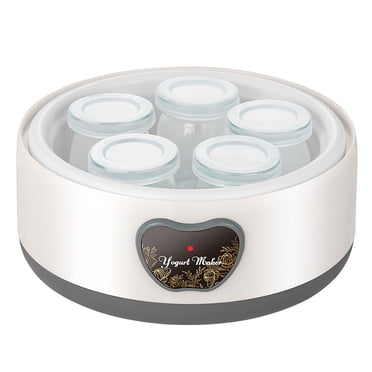 Automatic Yogurt Maker,Yogurt Makers Clearance,Probiotic Yogurt Maker,Fully Automatic Yogurt Maker Machine,Yogurt Maker with Temp & Time Control,Yogurt Maker with 5 Glass Jars for Homemade Greek