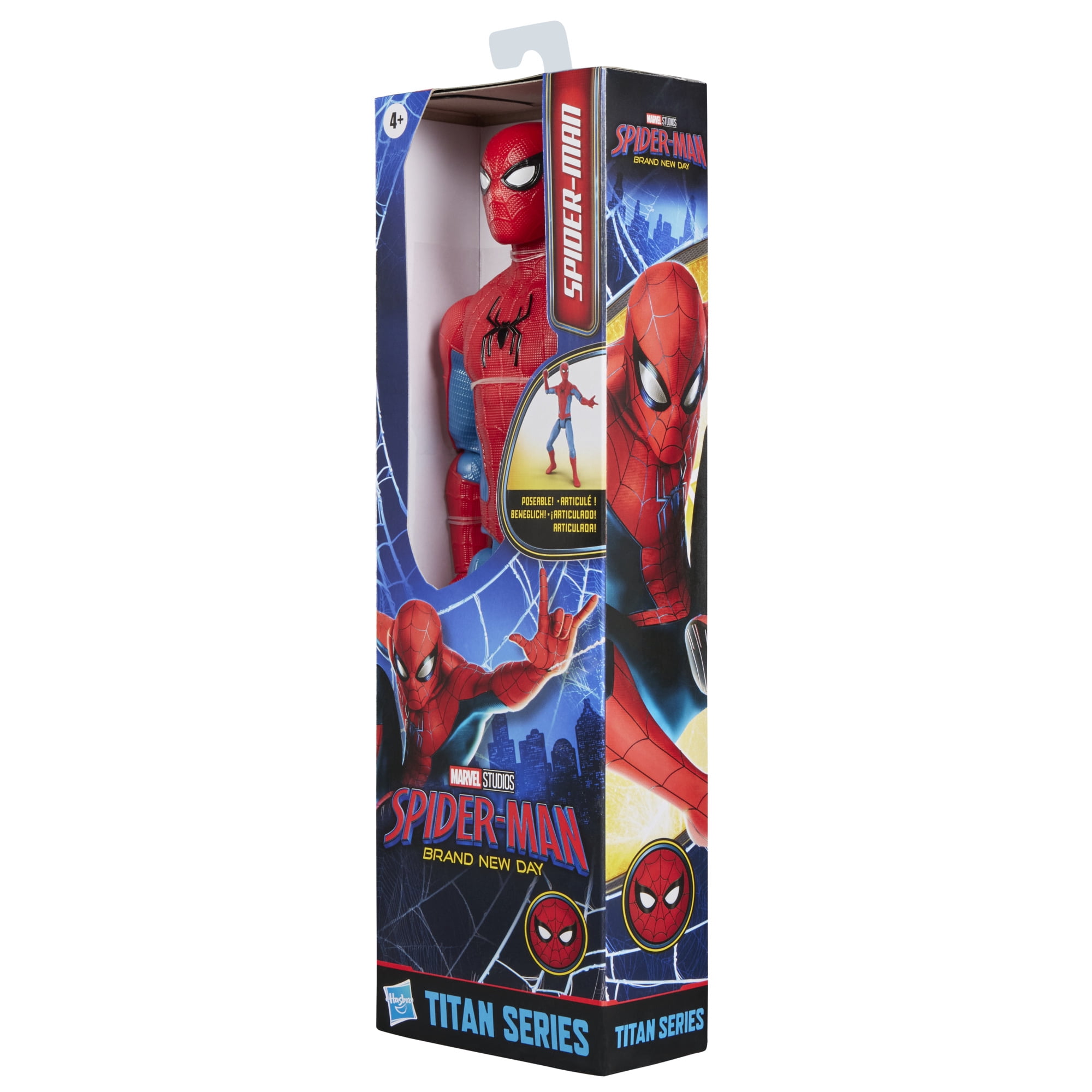 Marvel Spider-Man: Brand New Day Titan Series, figurine Spider-Man de 29 cm, jouets de super-héros pour enfants, dès 4 ans