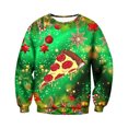 thumbnail image 1 of Ediodpoh T-Shirt de Sport à Col Rond pour Homme d'Hiver de Noël à Manches Courtes, Décontracté pour les Fêtes, T-Shirt de Sport à Col Rond, Chandail pour Homme Vert_001 TTG, 1 of 4